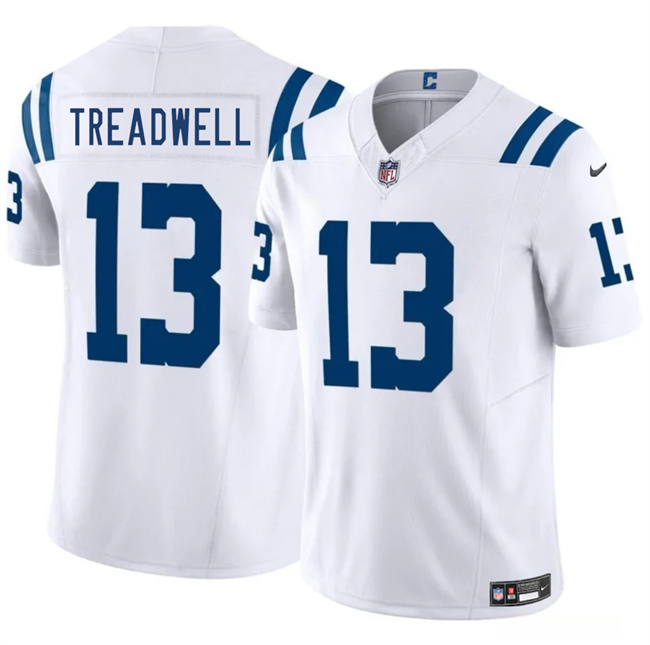 Men's Indianapolis Colts #13 Laquon Treadwell White 2025 F.U.S.E. Vapor Limited Stitched Football Jersey